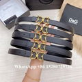 Hot sale luxury leather belt DG Baroque logo belt calfskin belt women DG belt   