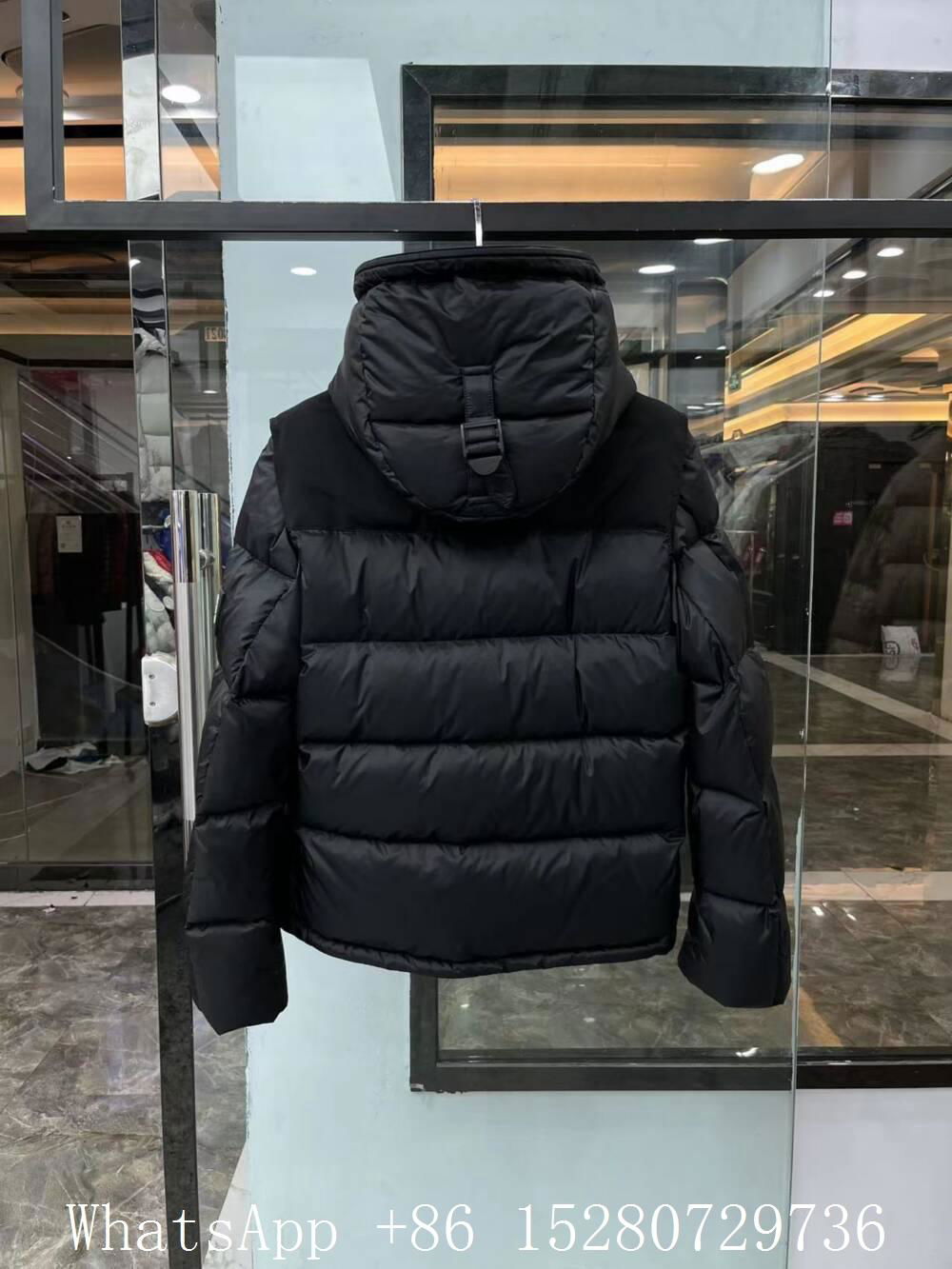 Shop          Down Coat Detachable Sleeve Hooded Puffer Jacket winter outwear  2