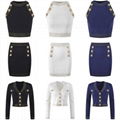 Shop Balmain Ribbed Knit Cardigan,Balmain Button,Detailed long sleeved sweater 