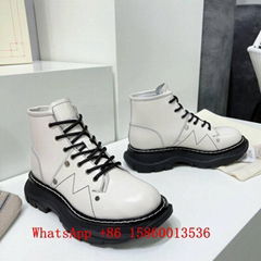 Alexander         Tread lace-up boots,women         boots,slick boots,white 40