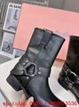 Acne Studios boots,Balius buckled crinkled leather knee high boots,discount boot 16