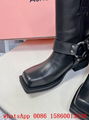 Acne Studios boots,Balius buckled crinkled leather knee high boots,discount boot 17