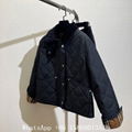 corduroy collar quilted cropped jacket