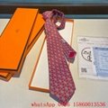 Hermes faconnee H Bicolore tie,Hermes luxury tie,Hermes Red silk printed tie, 