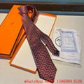 Hermes faconnee H Bicolore tie,Hermes luxury tie,Hermes Red silk printed tie, 