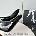 Women's Lee Stiletto Slingback Pumps,Saint Laurent Lee Patent leather shoe,white