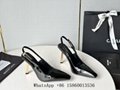 Women's Lee Stiletto Slingback Pumps,Saint Laurent Lee Patent leather shoe,white 6