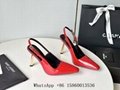 Women's Lee Stiletto Slingback Pumps,Saint Laurent Lee Patent leather shoe,white 11