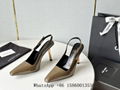 Women's Lee Stiletto Slingback Pumps,Saint Laurent Lee Patent leather shoe,white