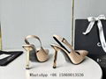 Women's Lee Stiletto Slingback Pumps,Saint Laurent Lee Patent leather shoe,white 20