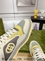 Gucci men's Mac80 sneaker in off white leather,Gucci low top sneaker,yellow 