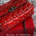 Valentino Garavani Rockstud Spike Calfskin shoulder bag,Red crossbody bag,gifts