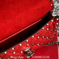           Garavani Rockstud Spike Calfskin shoulder bag,Red crossbody bag,gifts 4