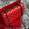           Garavani Rockstud Spike Calfskin shoulder bag,Red crossbody bag,gifts 2