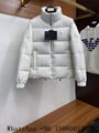       down jacket,      Logo-jacquard hooded Re-nylon down coat,white       coat 1