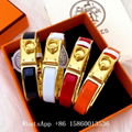 Hermes Clic H bracelet,Hermes Clic Clac bracelet,gold plated metal orange,gifts 