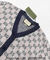 Gucci GG Wool jacquard cardigan,wool cardigan,gucci knit cardigan,grey navy,XL