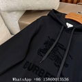 Burberry Embroidered EKD Cotton hoodie,check hood hoodie,Motif cotton sweatshirt