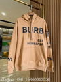 Burberry Embroidered EKD Cotton hoodie,check hood hoodie,Motif cotton sweatshirt