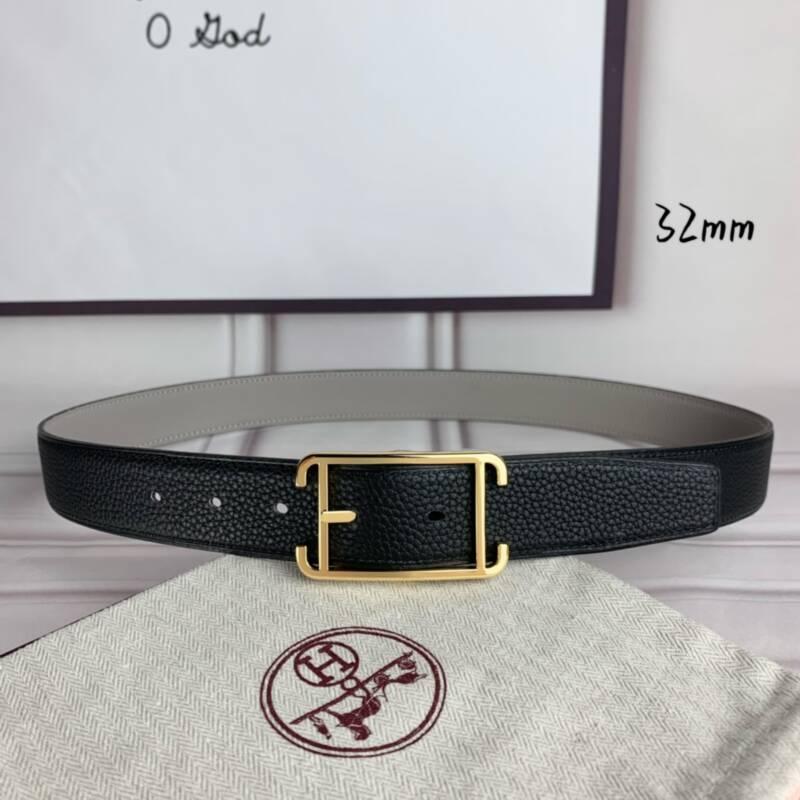        leather belt,       etriviere 32mm belt,       Double Tour belt,black 