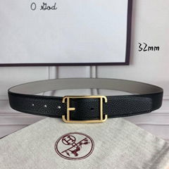 leather belt,       etriviere 32mm belt,       Double Tour belt,black