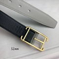 Hermes leather belt,Hermes etriviere 32mm belt,Hermes Double Tour belt,black 