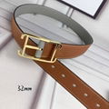 Hermes leather belt,Hermes etriviere 32mm belt,Hermes Double Tour belt,black 