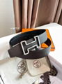 Hermes tonight leather Belt, H Belt Buckle reversible leather strap 38mm,