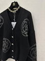 Chanel Cable knit cardigan,Chanel vintage cashmere sweater,Chanel sweater,black 