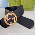       Wide leather belt with double buckle,women GG marmont leather belt,7.0cm  6