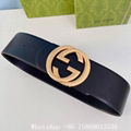 Gucci Wide leather belt with double buckle,women GG marmont leather belt,7.0cm 