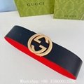       Wide leather belt with double buckle,women GG marmont leather belt,7.0cm  12