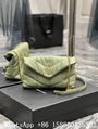     Loulou Puffer bag,    small puffer quilted lambskin bag,    loulou bag,green 1