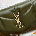 YSL Loulou Puffer bag,YSL small puffer quilted lambskin bag,ysl loulou bag,green