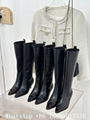 Chanel boots,Chanel knee high boots,Chanel black leather boots,high quality boot