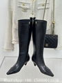 Chanel boots,Chanel knee high boots,Chanel black leather boots,high quality boot