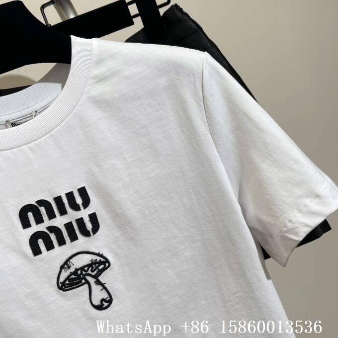 MIU MIU T-shirts,MIU MIU printed T-shirts white,MIU MIU embroidered shirts sale  3