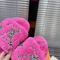     aseo flat comfort sandals,women     onogram slides,Winter     andals pink 4
