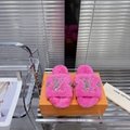 LV paseo flat comfort sandals,women LV monogram slides,Winter LV sandals pink
