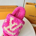 LV paseo flat comfort sandals,women LV monogram slides,Winter LV sandals pink