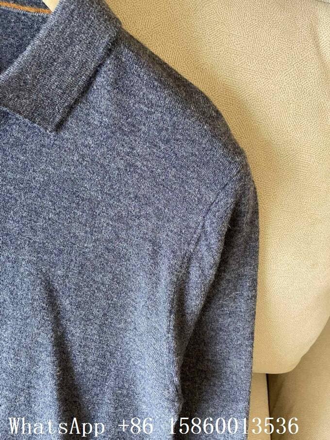 Zegna Cashmere-Silk polo shirt,Zegna ribbed polo shirt,Men's Zenga knitwear sale 3