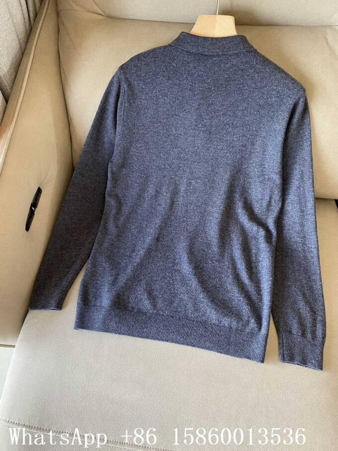 Zegna Cashmere-Silk polo shirt,Zegna ribbed polo shirt,Men's Zenga knitwear sale 2