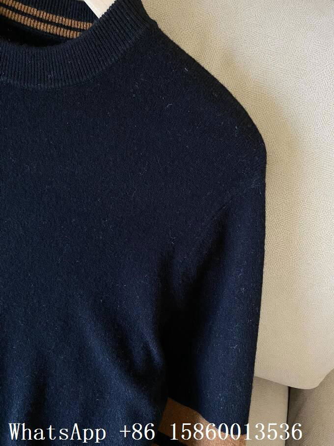 Zegna stripe-detailed crewneck jumper,Zegna wool sweater,Zegna sweatshirt, black 3