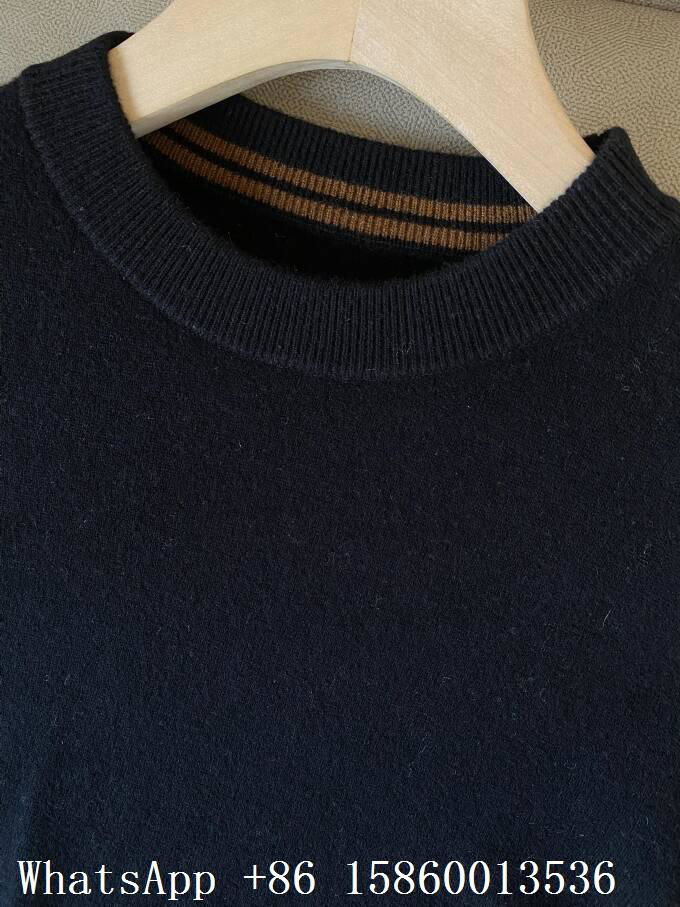 Zegna stripe-detailed crewneck jumper,Zegna wool sweater,Zegna sweatshirt, black 5