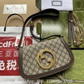 Gucci Blondie shoulder bag,Gucci Beige ebony GG supreme canvas bag,fashion bag  