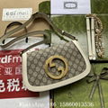 Gucci Blondie shoulder bag,Gucci Beige ebony GG supreme canvas bag,fashion bag  