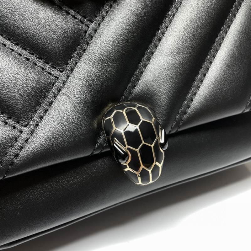         Serpenti cabochon crossbody mini bag,        leather bag black,gifts 5
