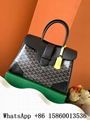 Goyard Saigon Souple Medium bag green,Goyard wooden handle bag, goyard bag sale 