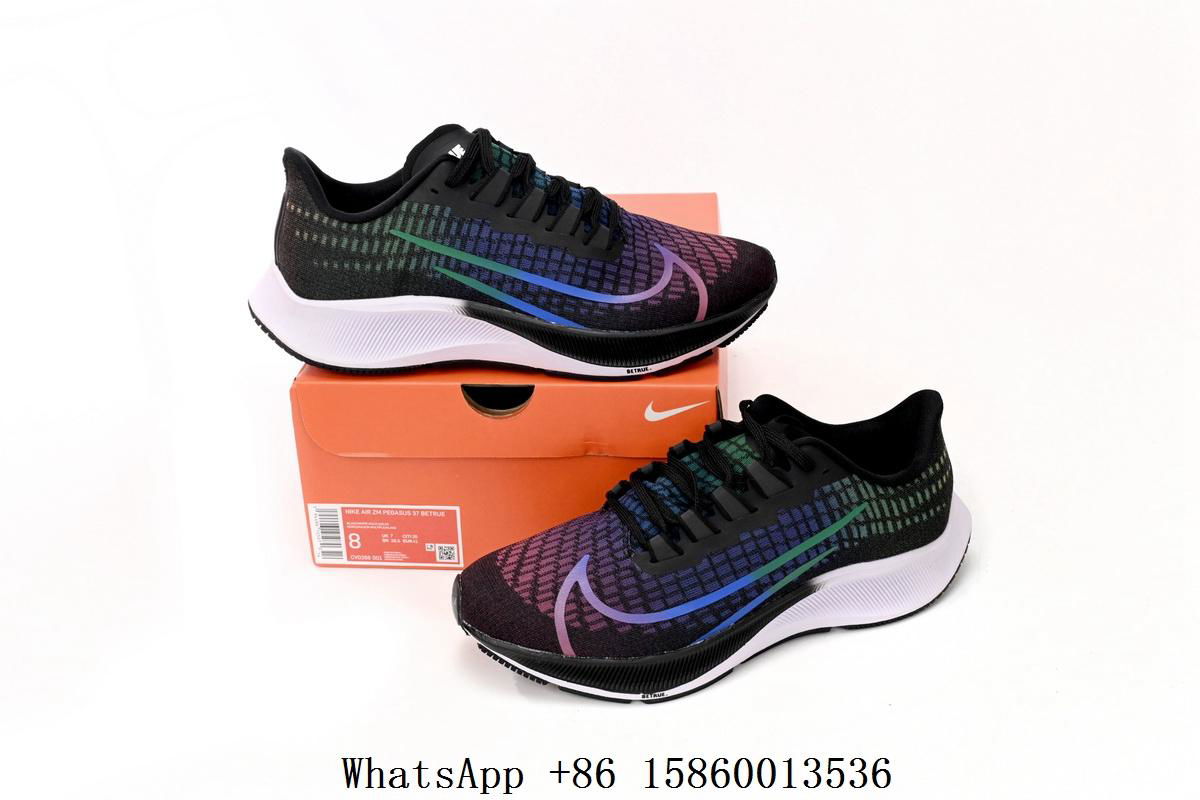 CV0266-001 Nike AIR ZOOM PEGASUS 37 Black Rainbow Hook