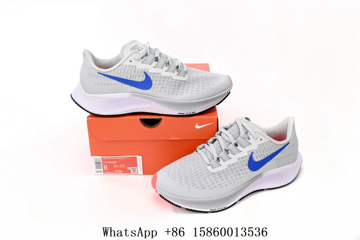 BQ9646-006 Nike AIR ZOOM PEGASUS 37 Grey Blue Red Mandarin Dunk